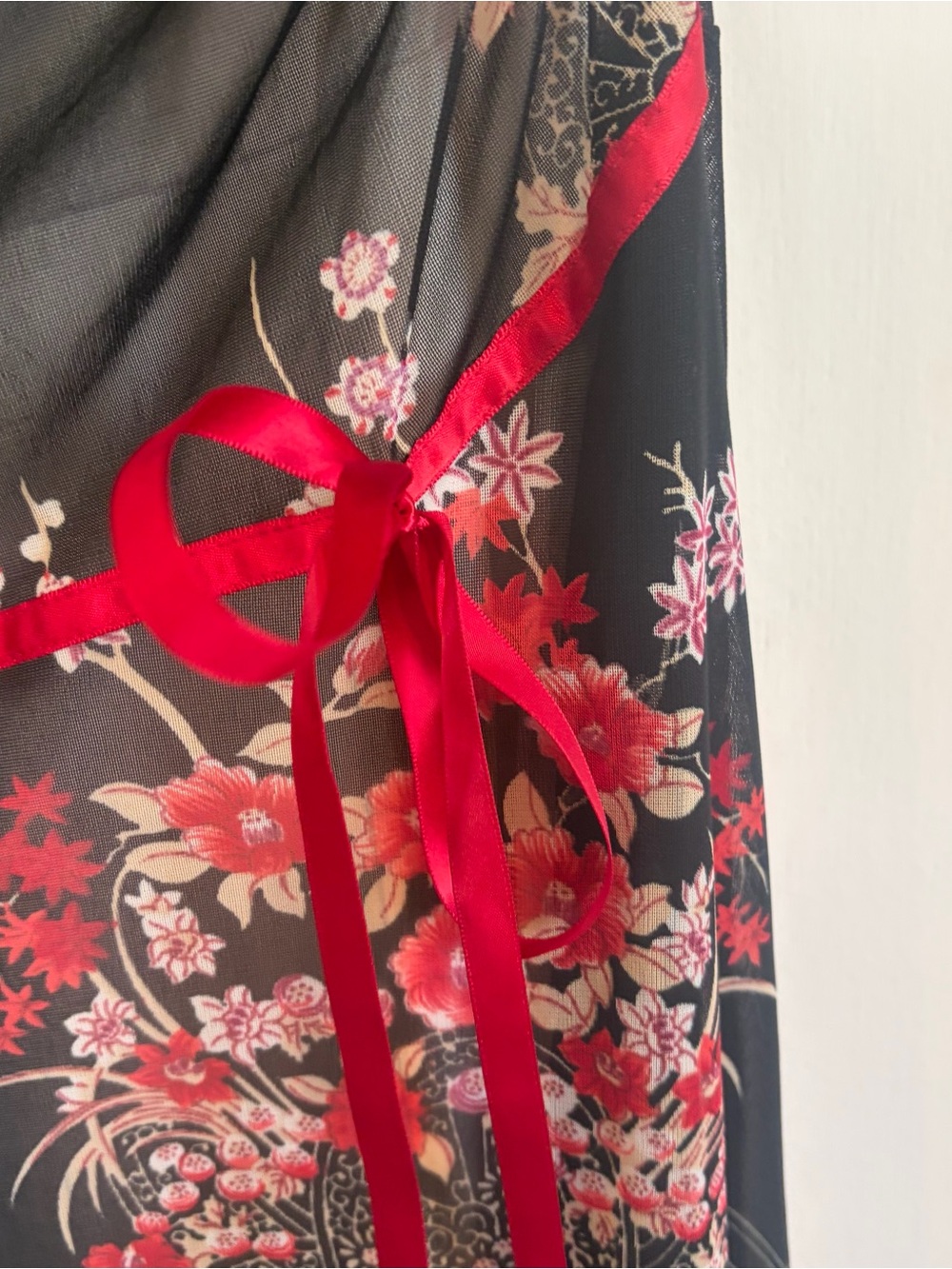 Alyn Paige Vintage Y2K Fairy Mini Dress. Large. Black and Red Floral. - Picture 4 of 7